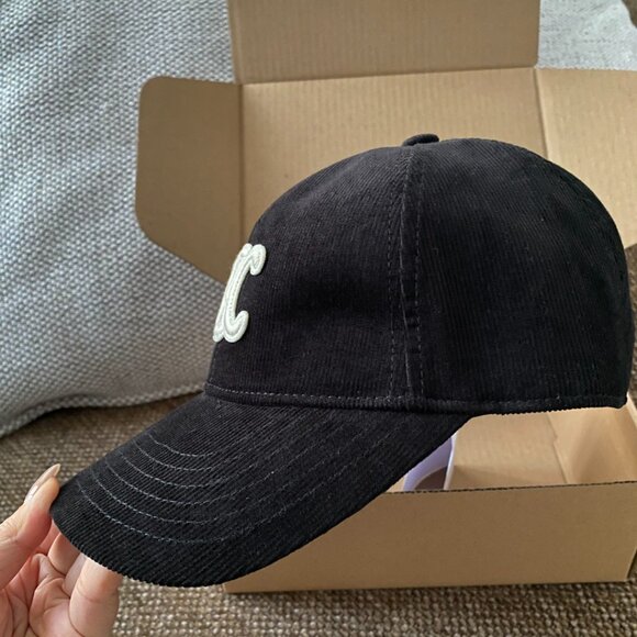 Celine Black Cotton Hats - Picture 2 of 9